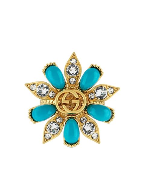 gucci flower ring|gucci gold plate flower ring.